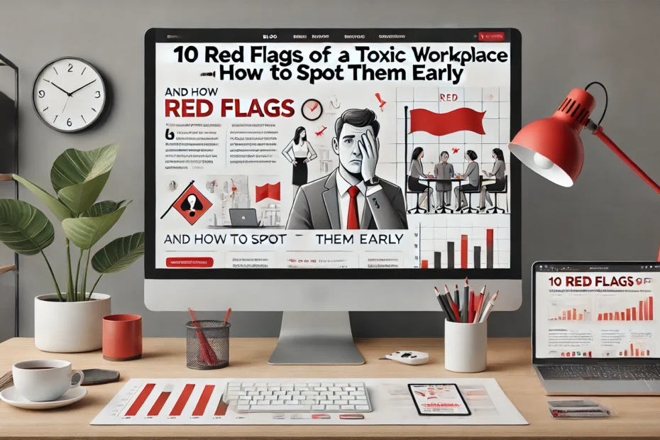 Signs of a toxic workplace: poor communication and blame culture.